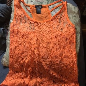 Orange/lace small top